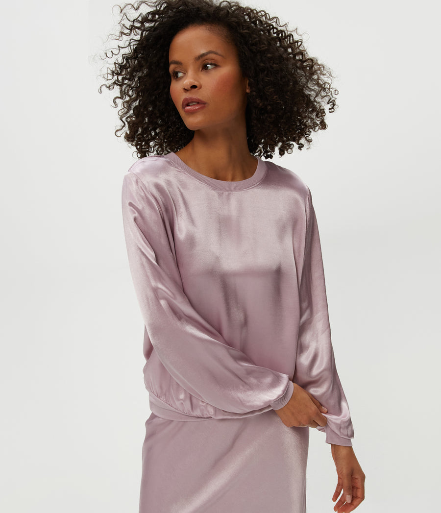 Ariel Sweatshirt in Sachet Purple Close Up View #SACHET