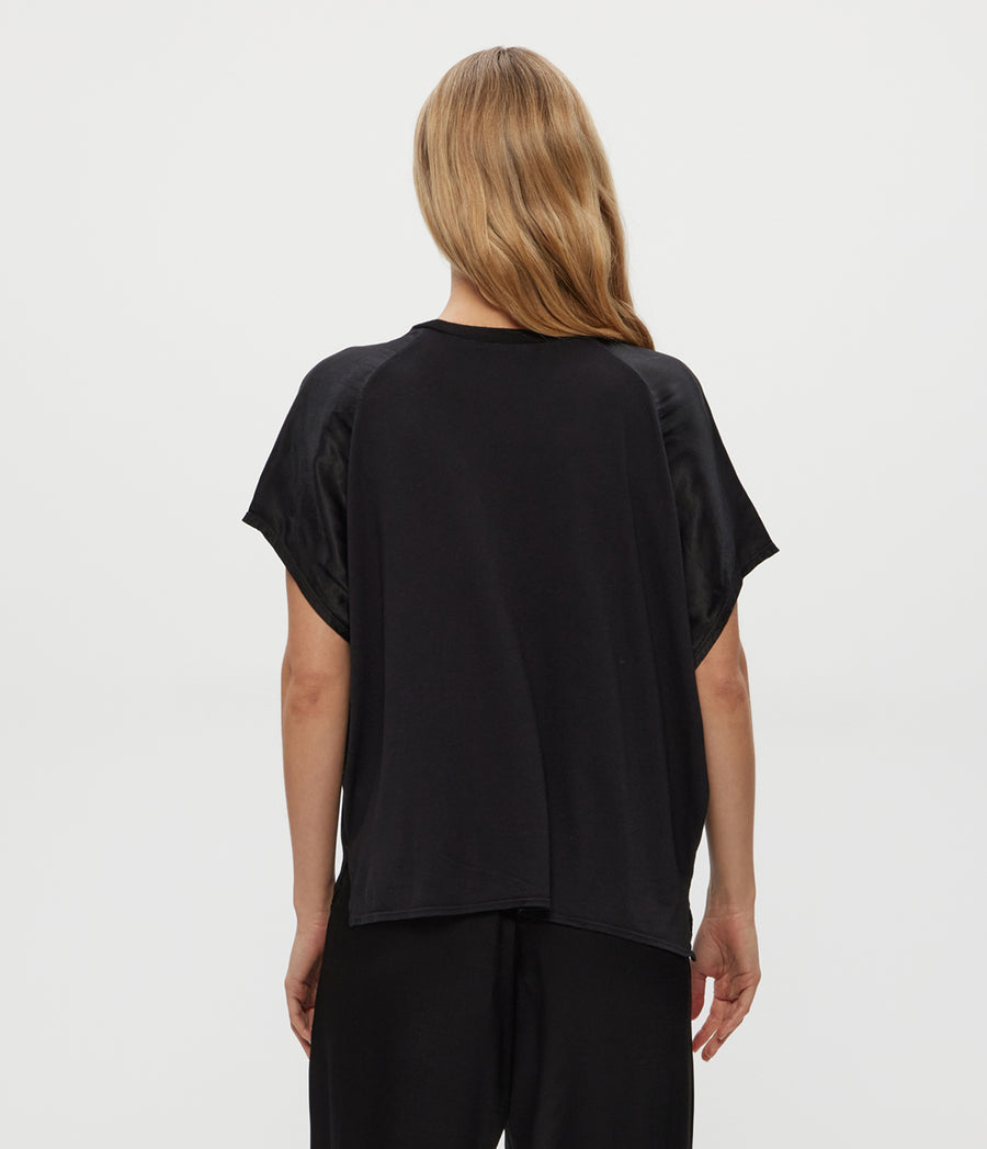 FLOW TEE in Black  Back View #BLACK