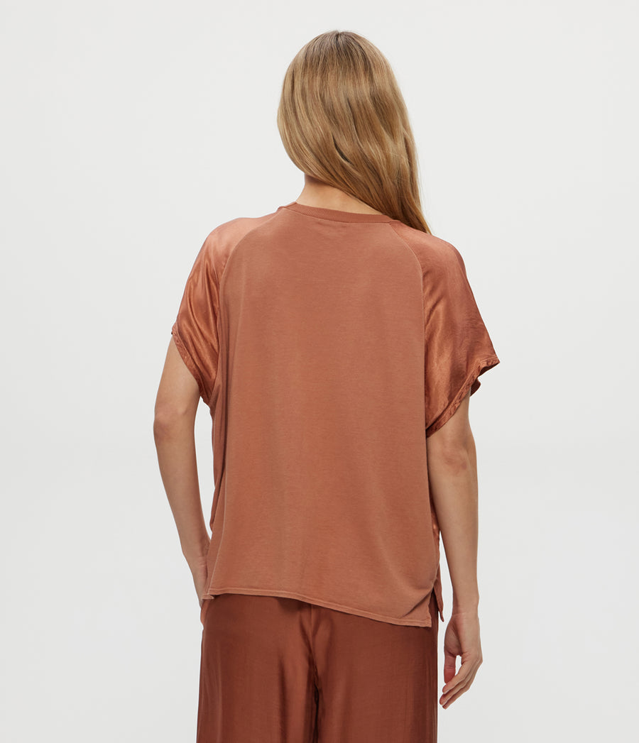 FLOW TEE in TERRA Orange Back View #TERRA