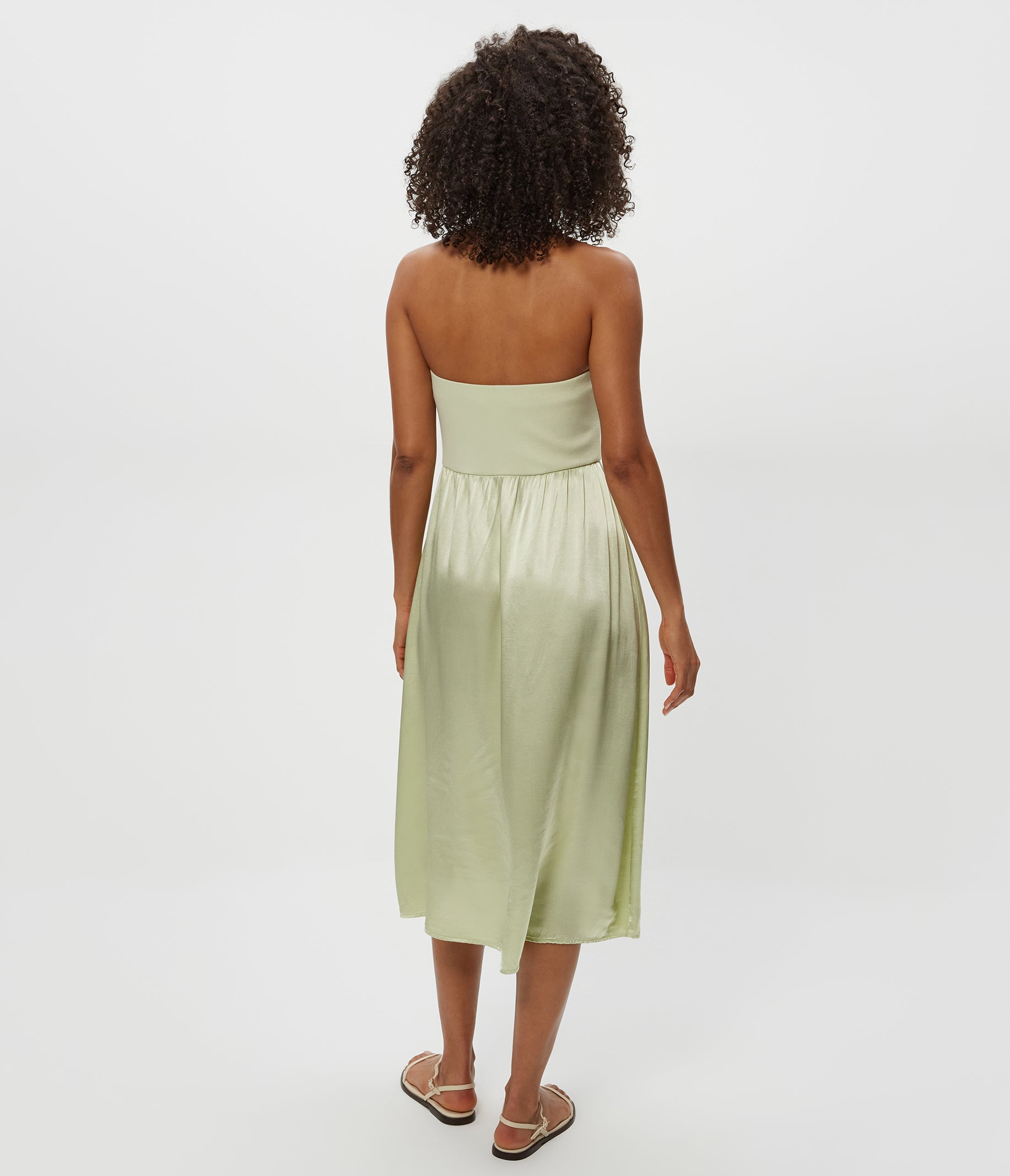 Women's Solange Satin Midi Dress - Olive - Size M - Michael Stars
