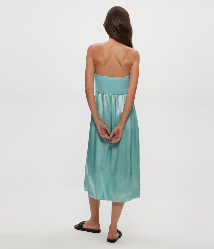 SKYLER MIDI DRESS in SERENE BLUE Back View #SERENE