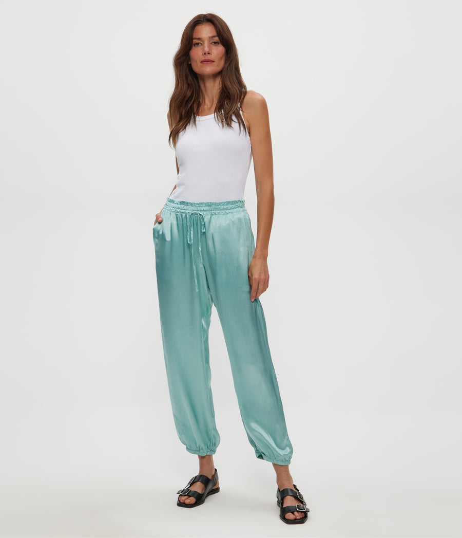 PIXIE JOGGER in SERENE BLUE Close Up View #SERENE