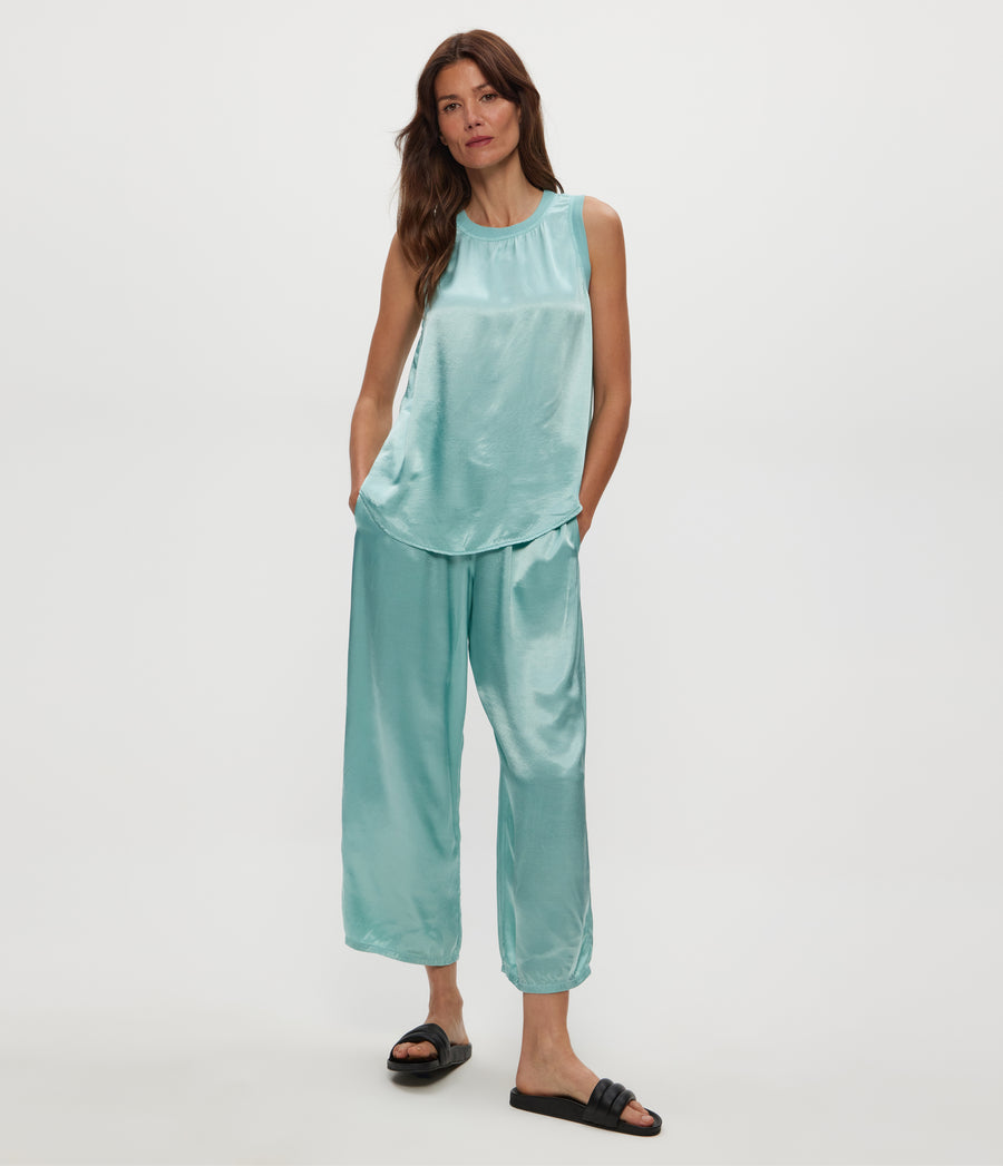 SACHA CROPPED PANT in SERENE BLUE Full Body View #SERENE