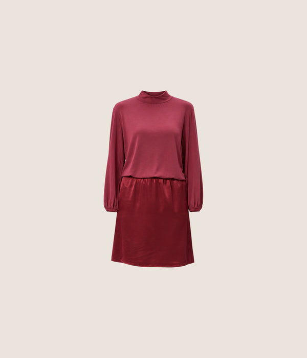 Myla Mixed Fabric Satin Mini Dress