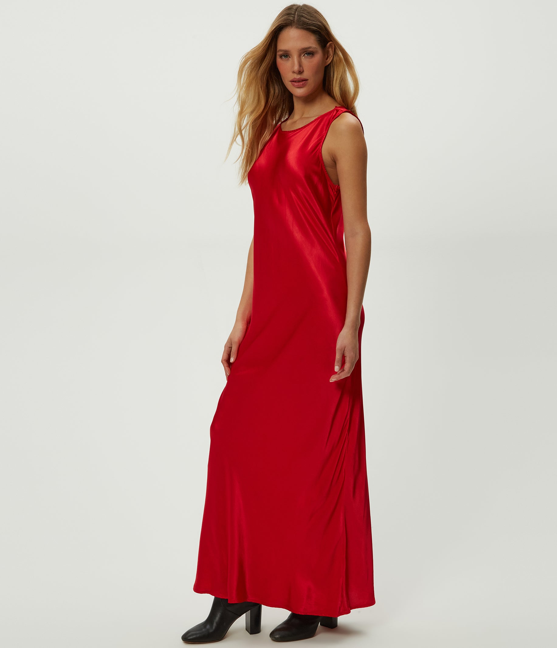 satin maxi dress red Racine Satin Maxi Dress