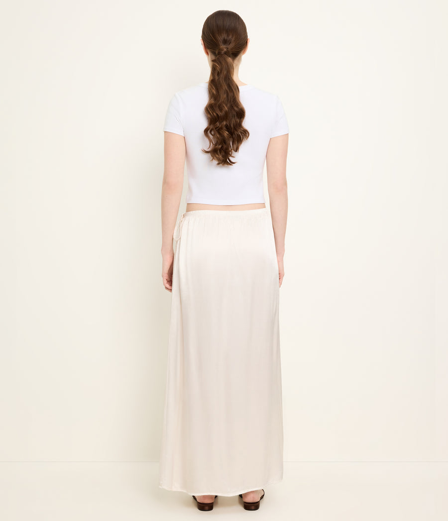 Diane Wrap Midi Skirt in Chalk White Back View #CHALK