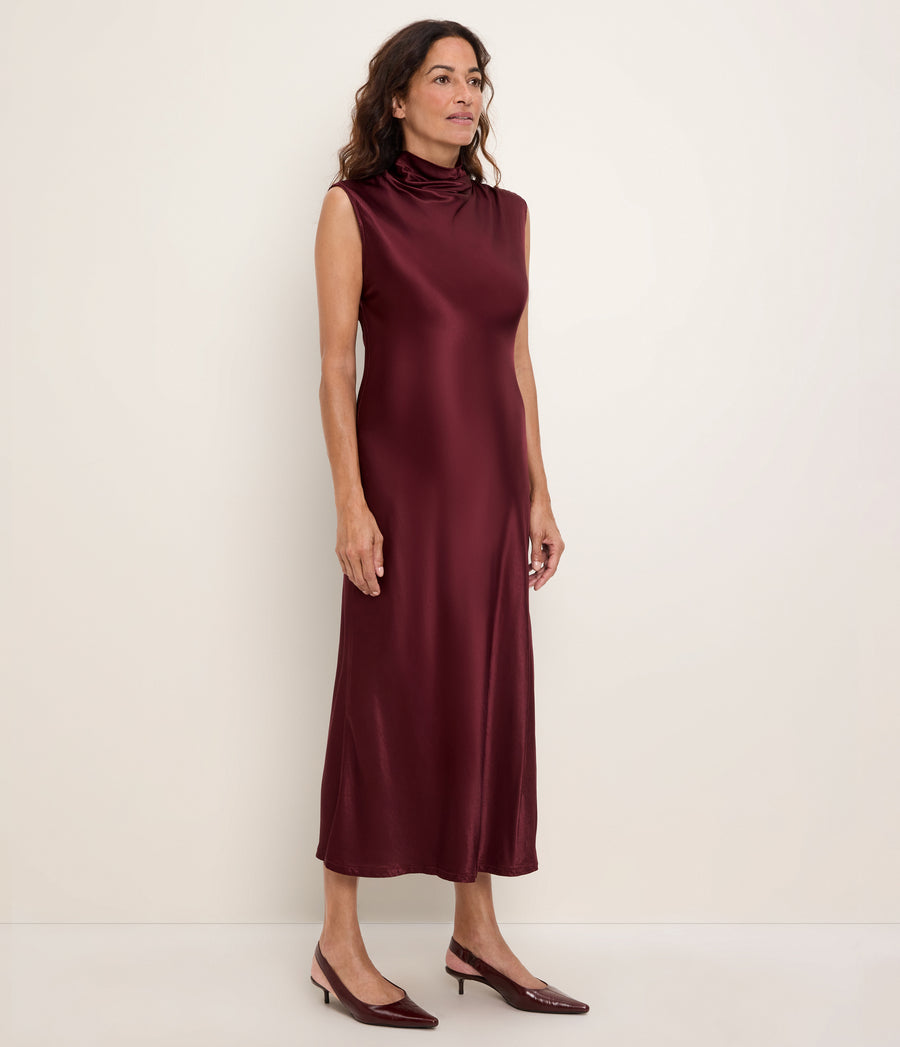 Astra Bias Mock Neck Dress
