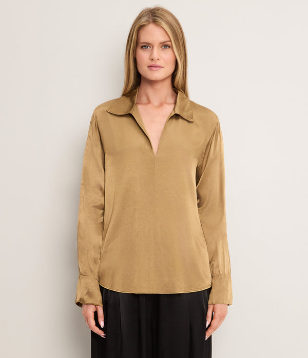 Everly Satin Collared Top
