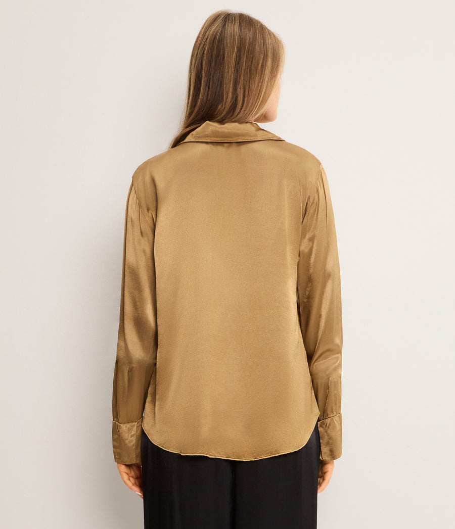 Everly Satin Collared Top