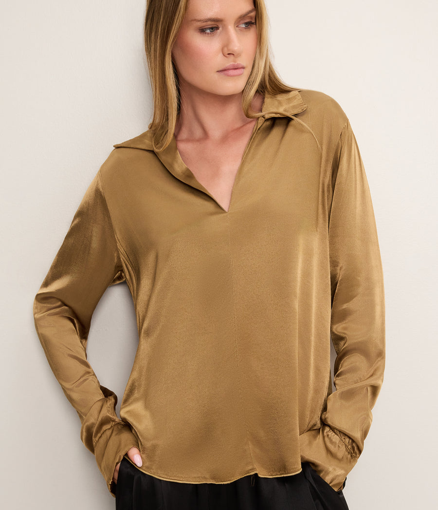 Everly Satin Collared Top