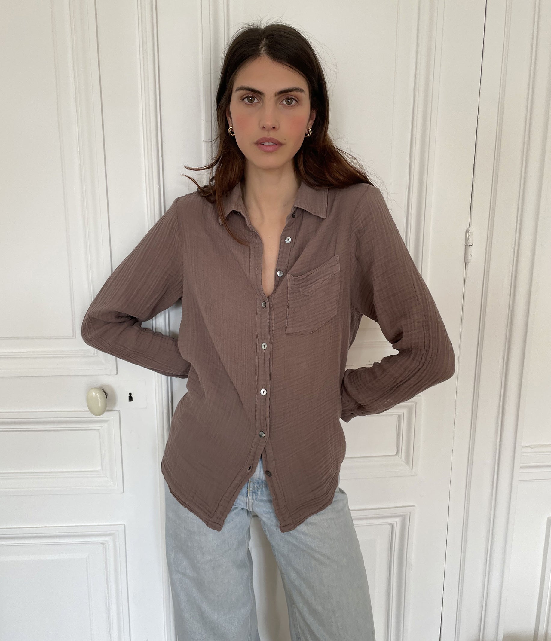 Ernie Gauze Button Down Shirt