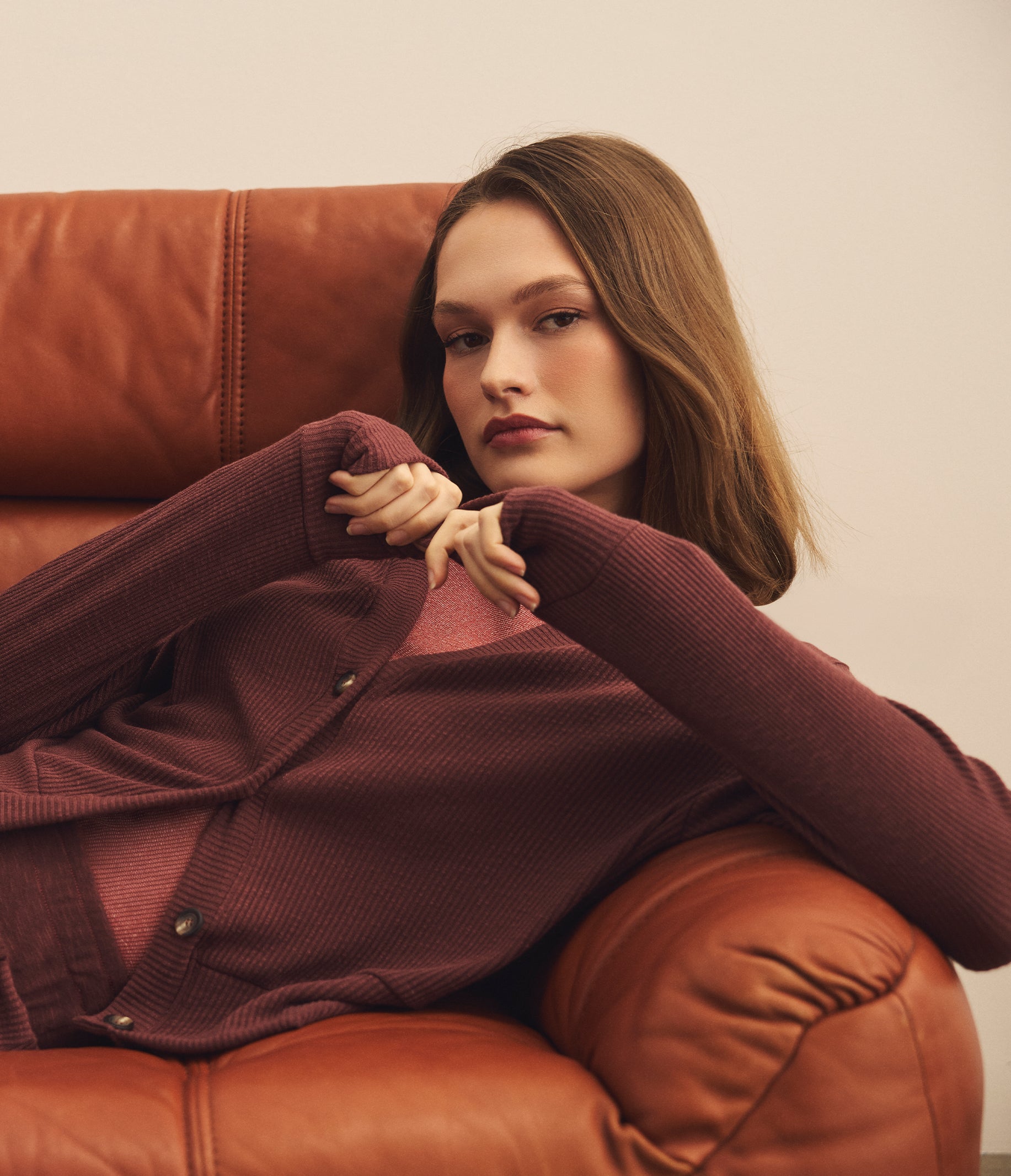 L'Appartement ◆ Knit Vneck Cardigan Stellae Dux Double-Knit V-Neck Cardigan | Saks Fifth Avenue