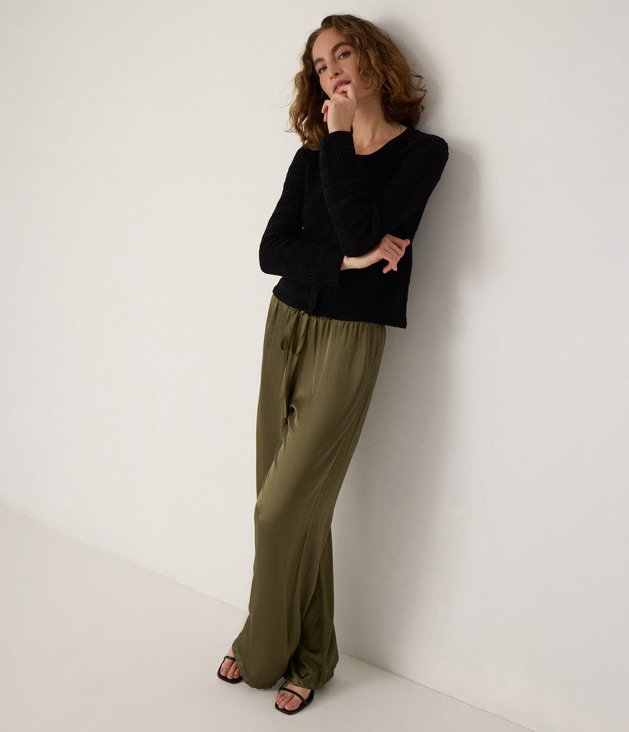 Jacqueline Satin Drawstring Pant #MAIN