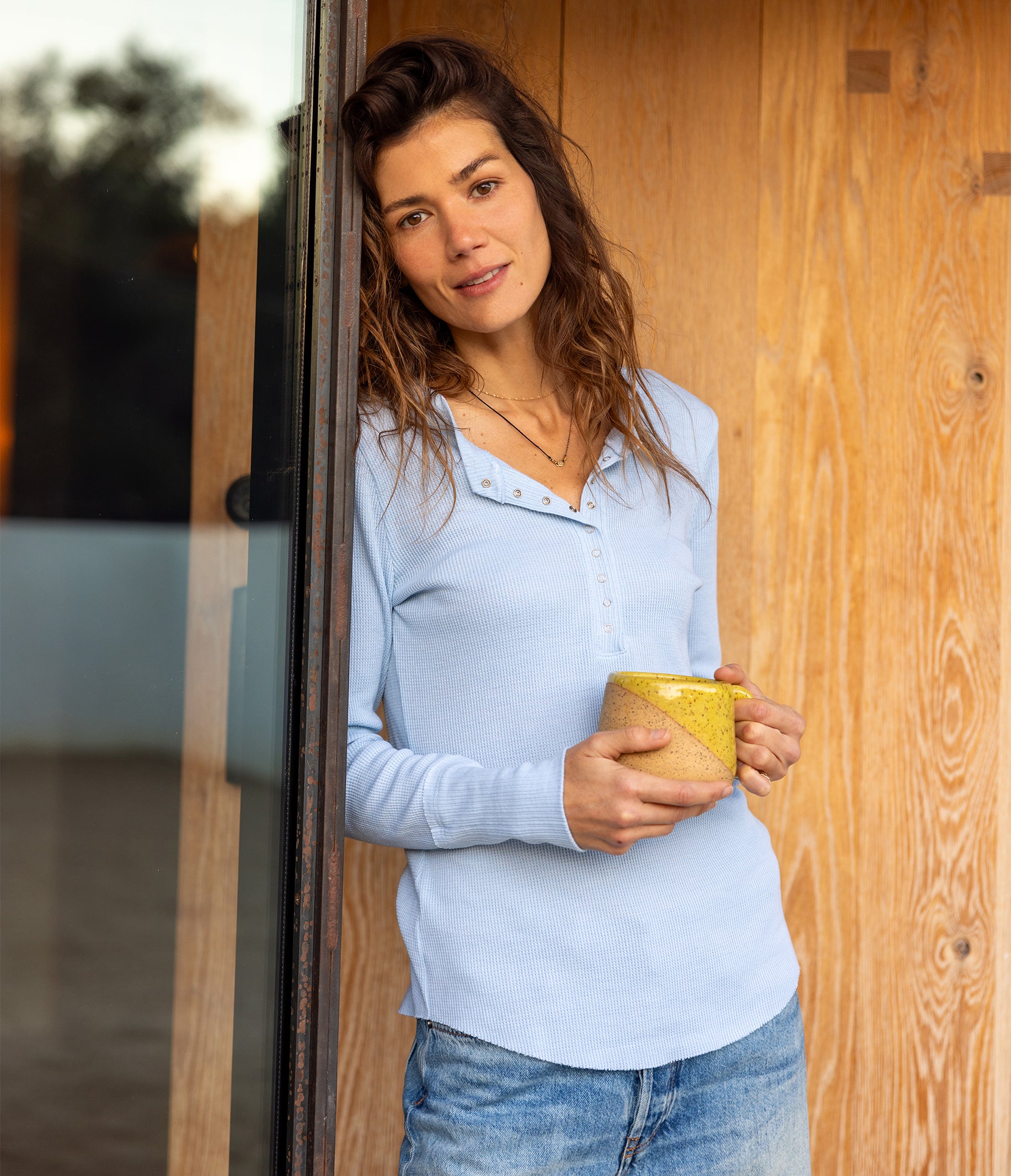 (取寄) マイケル スターズ レディース リーガン ヘンリー Michael Stars women Regan Henley Java Regan Thermal Henley Tee