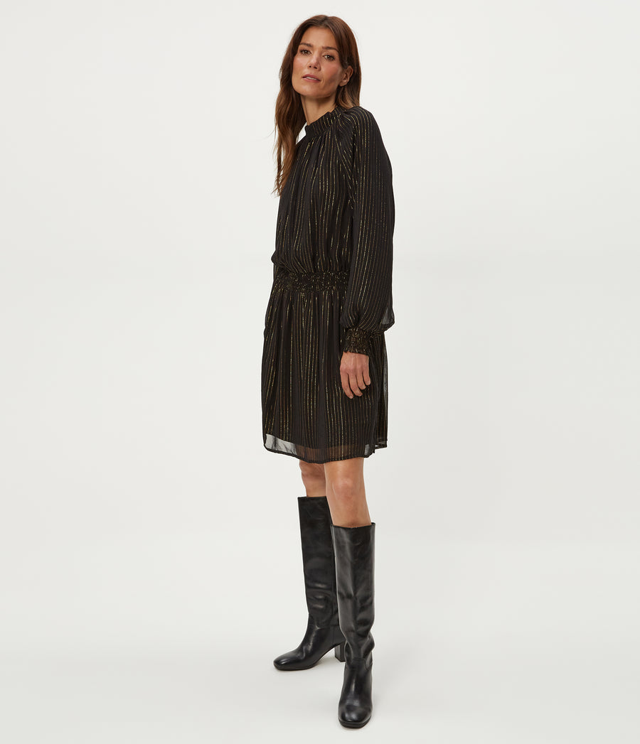 Constance Mini Dress in Black Side View #BLACK COMBO