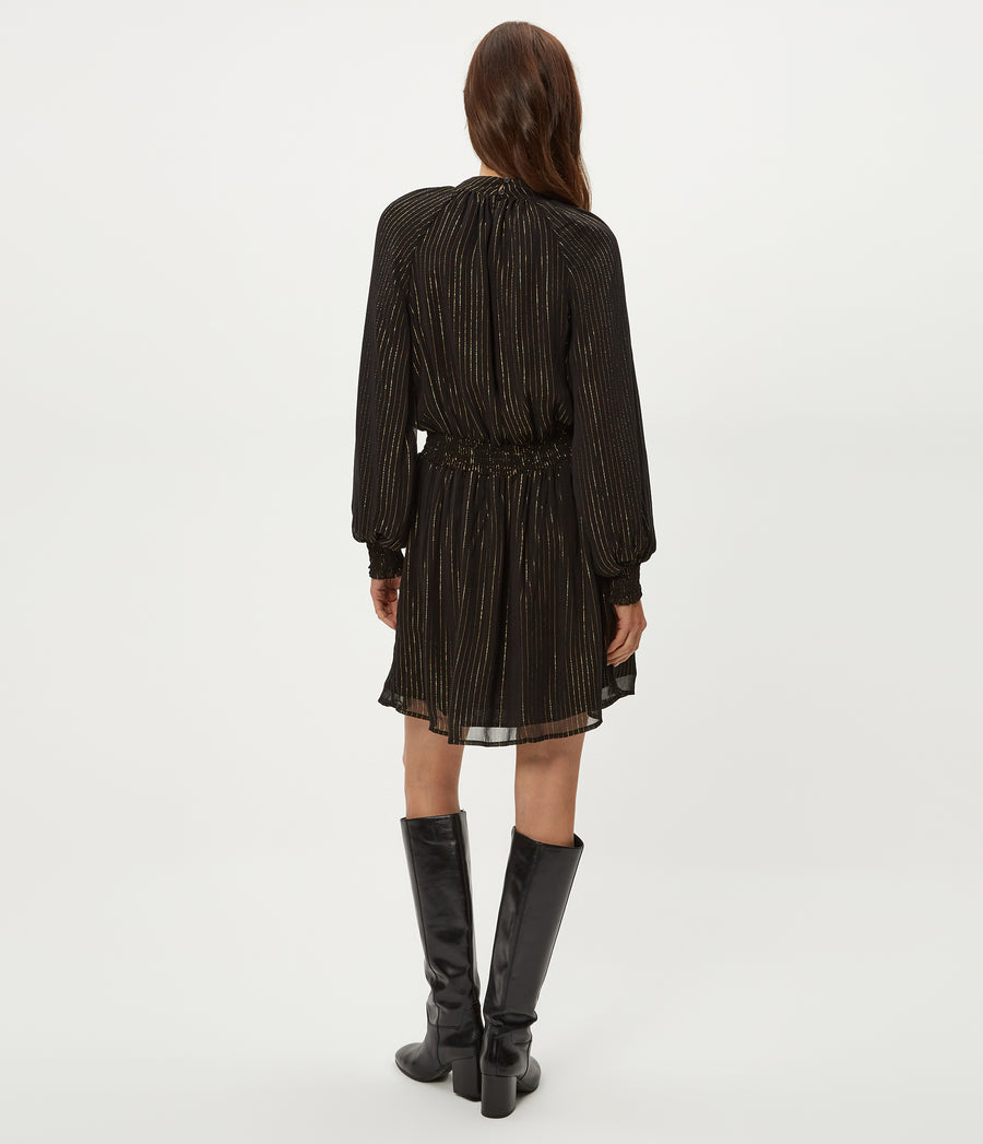 Constance Mini Dress in Black Back View #BLACK COMBO