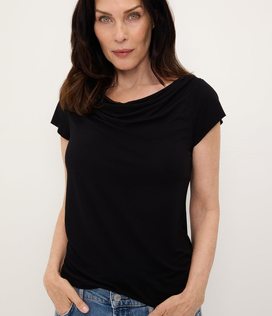 Desiree Cowl Neck Top BLACK / XL #BLACK