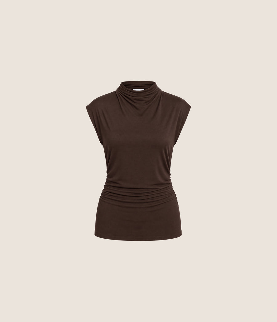 Mina Power Shoulder Top