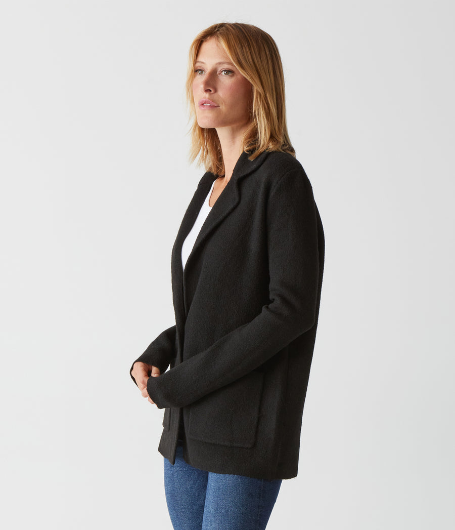 Diana Sweater Blazer in Black Side View #BLACK