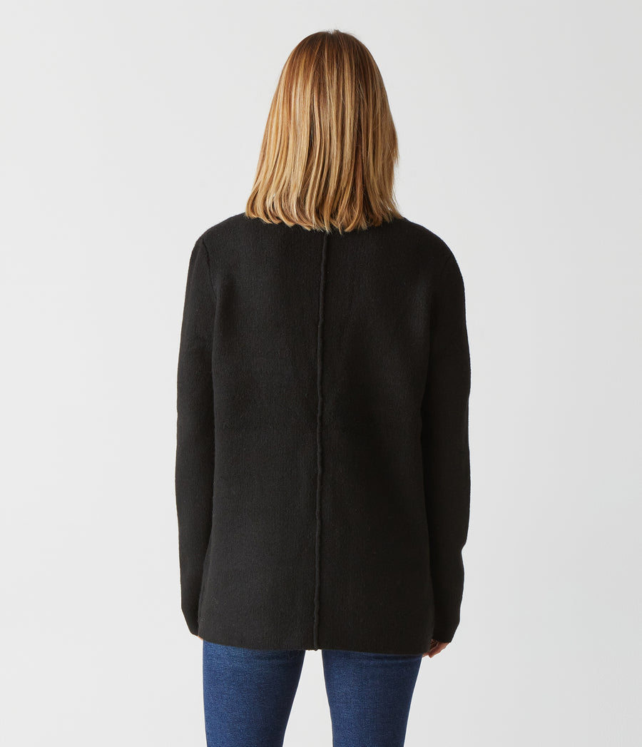 Diana Sweater Blazer in Black Back View #BLACK