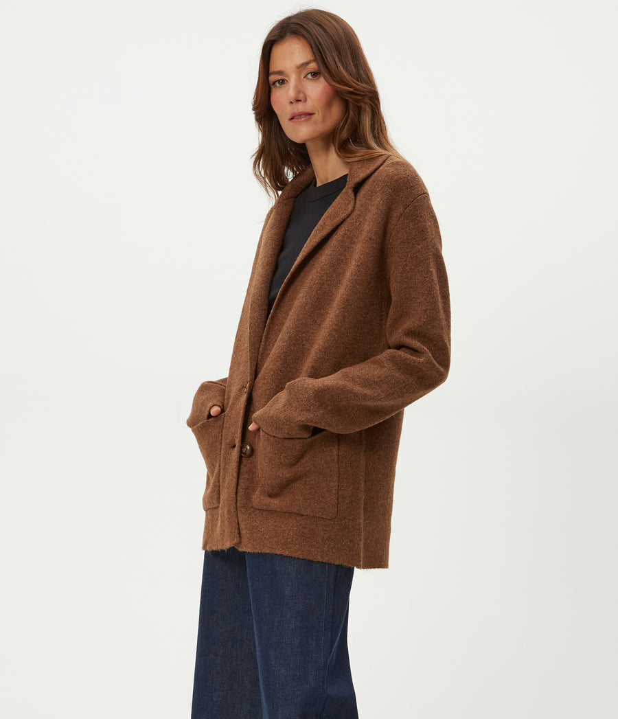 Diana Sweater Blazer in ESPRESSO Brown Side View #ESPRESSO