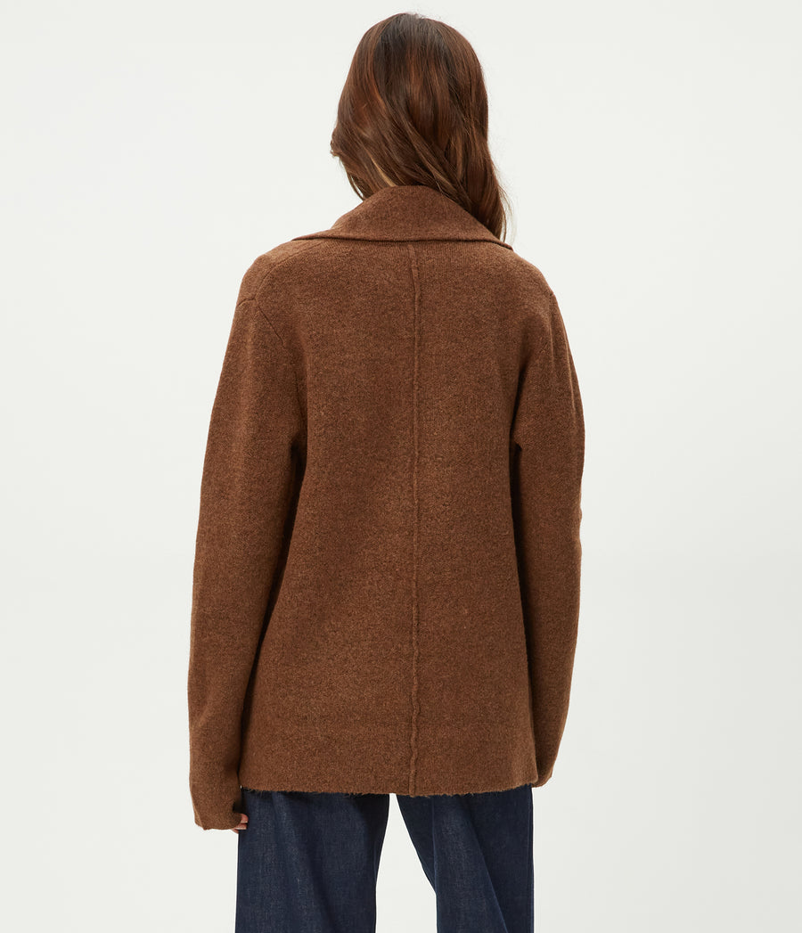 Diana Sweater Blazer in ESPRESSO Brown Back View #ESPRESSO