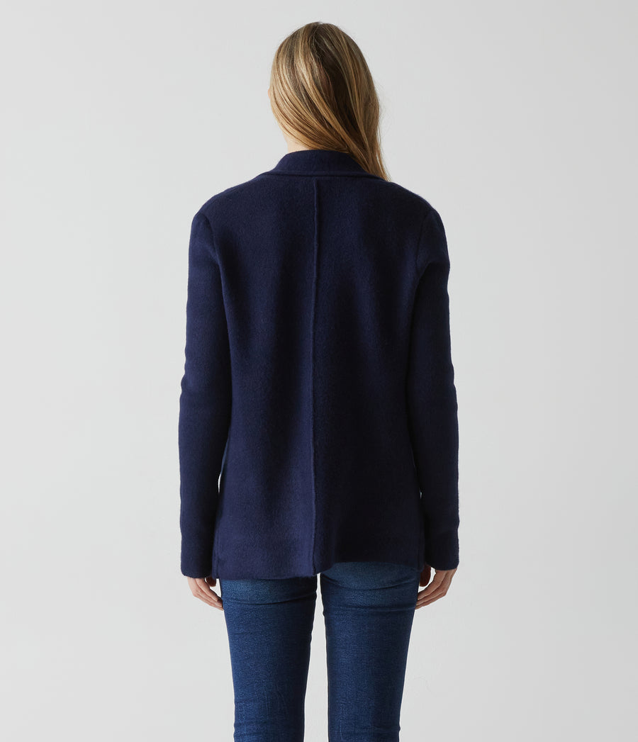 Diana Sweater Blazer in Nocturnal Blue Back View #NOCTURNAL