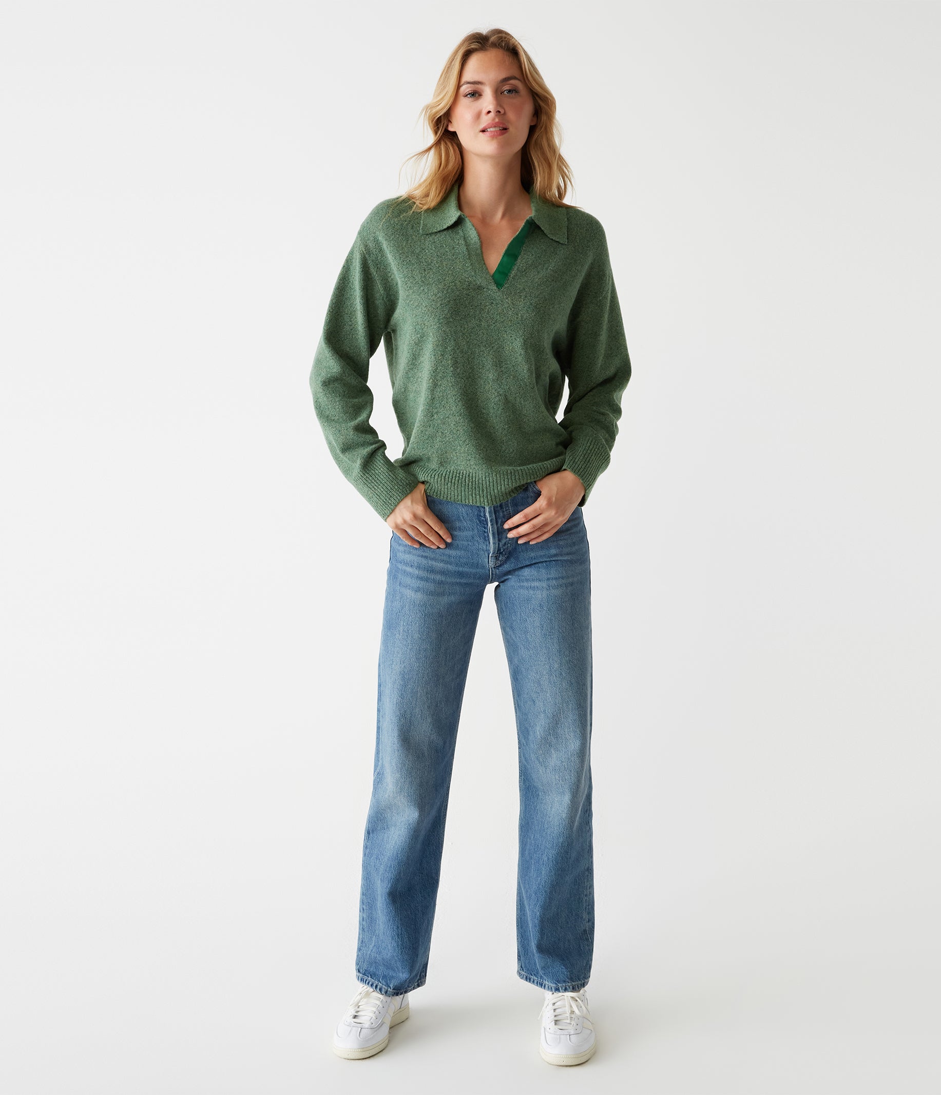 (取寄) マイケル スターズ レディース ジョナス ジョニー カラー セーター Michael Stars women Jonas Johnny Collar Sweater Java Jonas Johnny Collar Sweater