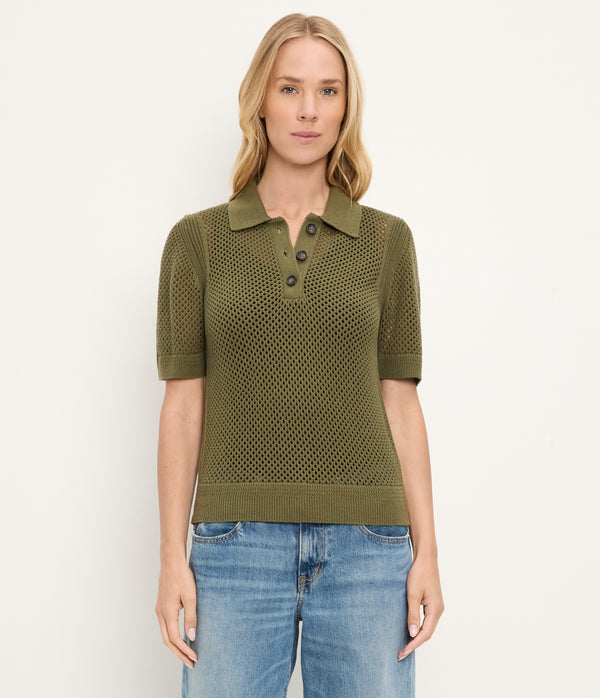 Perri Mesh Stitch Polo TOPIARY / XL