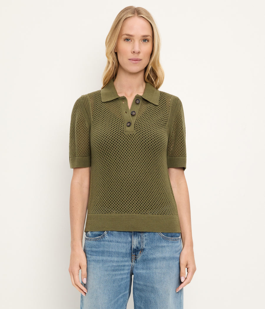 Perri Mesh Stitch Polo TOPIARY / XL