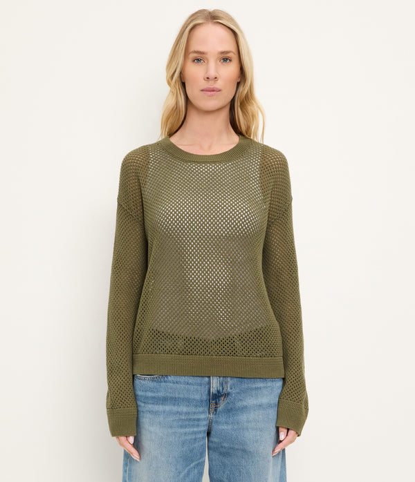 Sara Mesh Stitch Pullover TOPIARY / XL