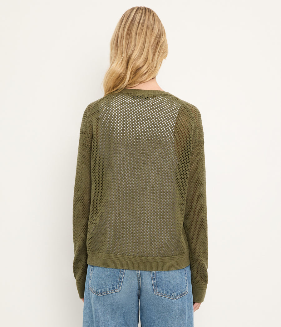 Sara Mesh Stitch Pullover TOPIARY / XL