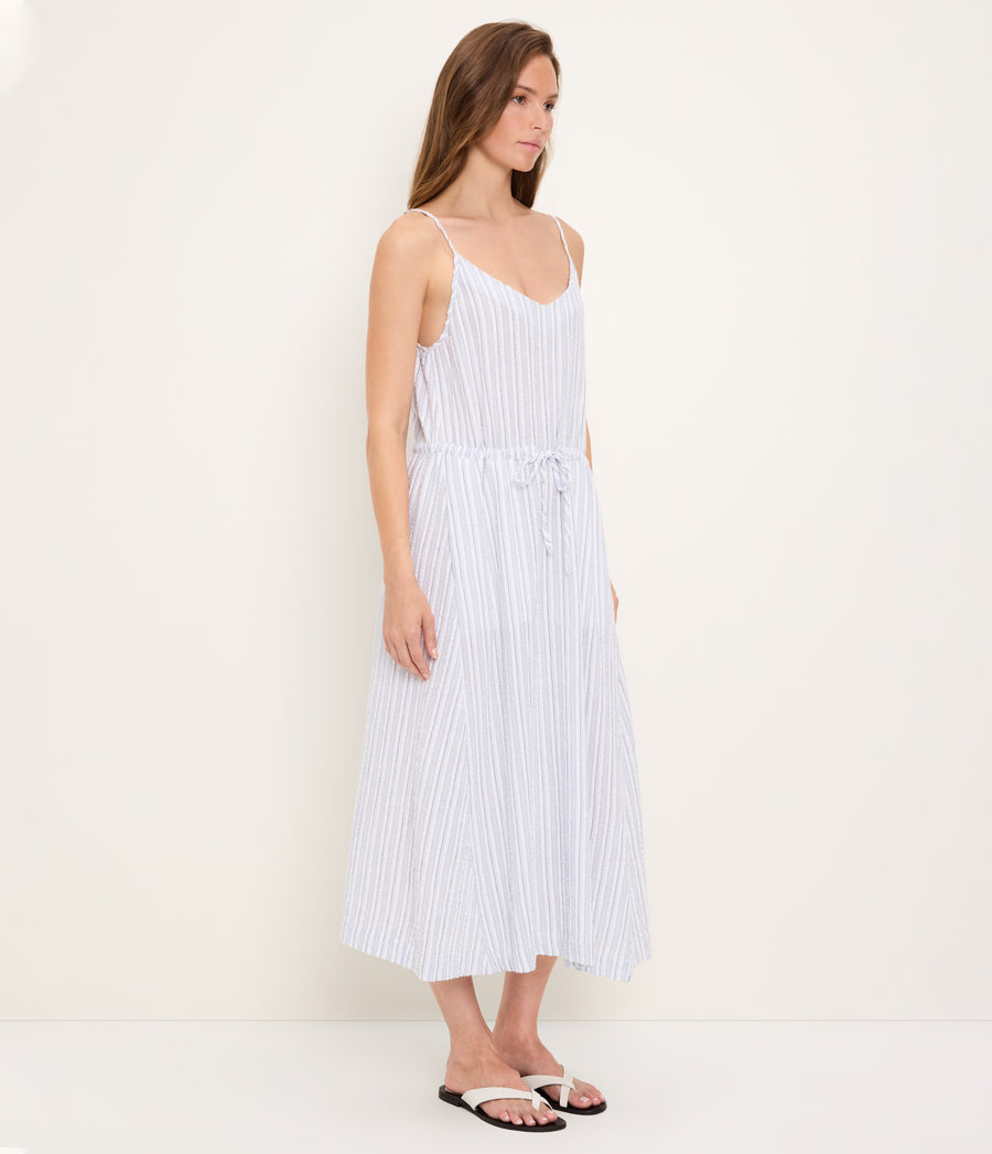 Wynna Linen Striped Dress INDIGO STRIPE / XL #INDIGO STRIPE