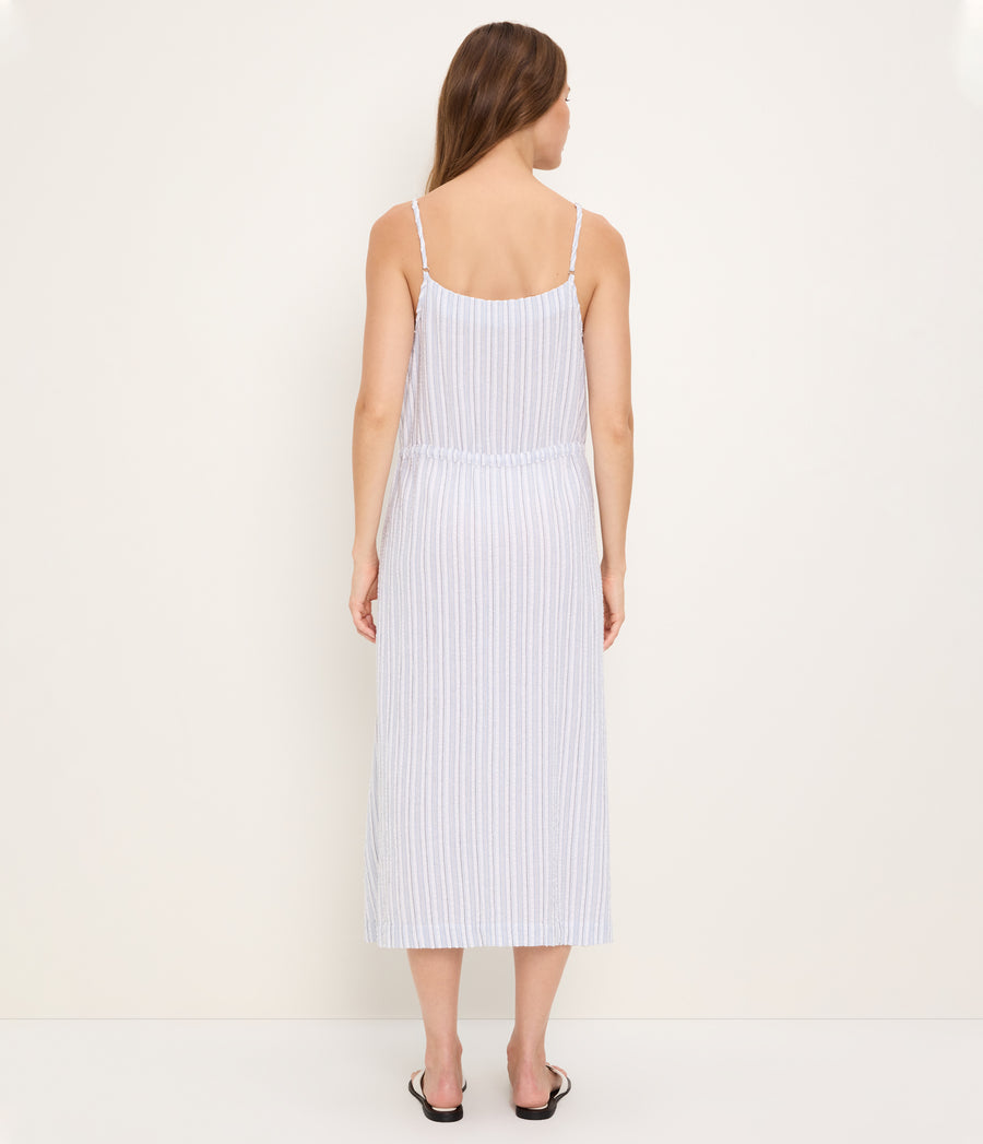 Wynna Linen Striped Dress INDIGO STRIPE / XL #INDIGO STRIPE
