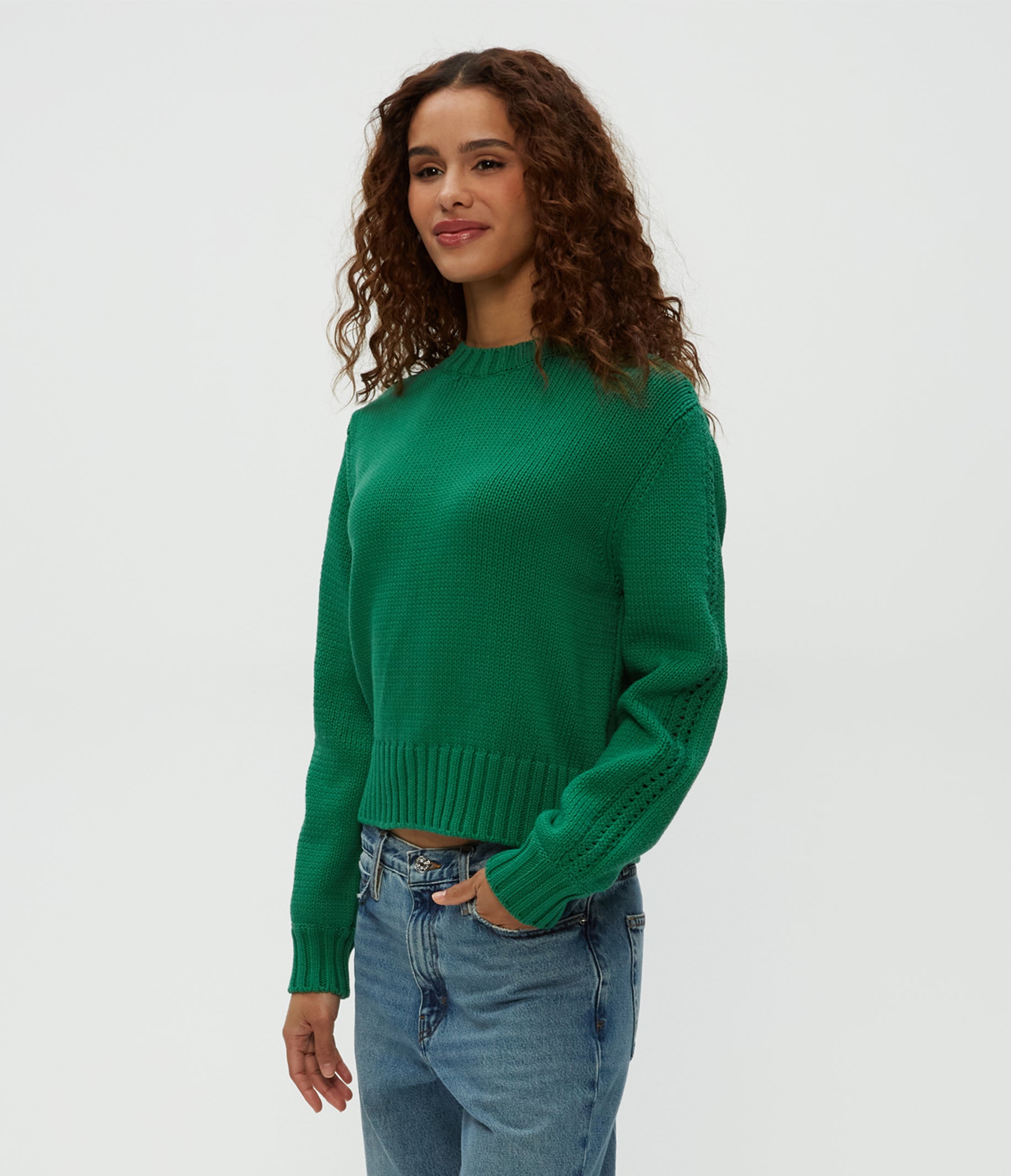 (取寄) マイケル スターズ レディース メルル ストライプド クルー ネック セーター Michael Stars women Merle Striped Crew Neck Sweater Lemonade Merle Striped Crewneck Sweater