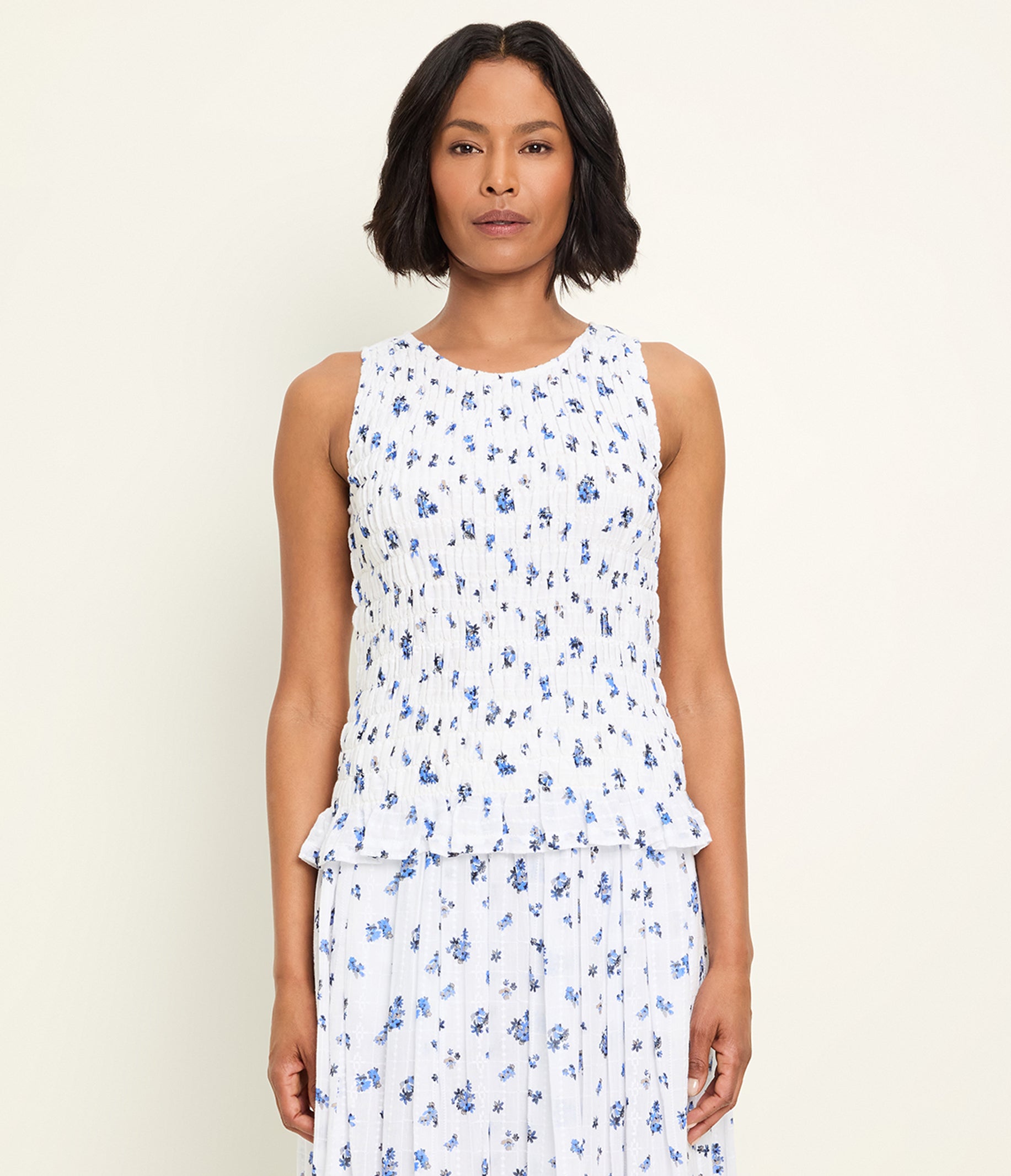 Marsha Smocked Floral Tank