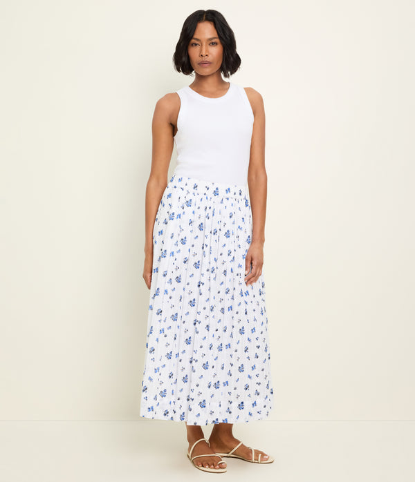 Camielle Floral Skirt in BLUE RIBBON FLORAL Side View #BLUE RIBBON FLORAL
