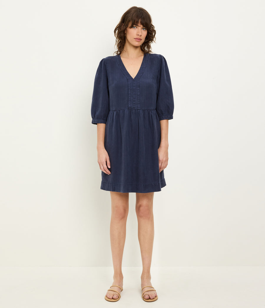 Michael Stars Brielle 3/4 Sleeve Mini Dress Women's Dress Nocturnal : MD (US 6-8)