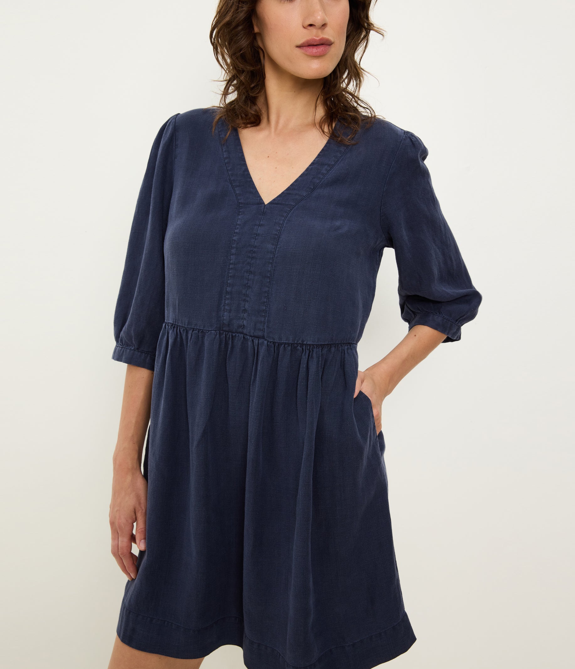 Michael Stars Brielle 3/4 Sleeve Mini Dress Women's Dress Nocturnal : MD (US 6-8) Michael Stars Brielle 3/4 Sleeve Mini Dress Women's Dress Nocturnal : MD (US 6-8)