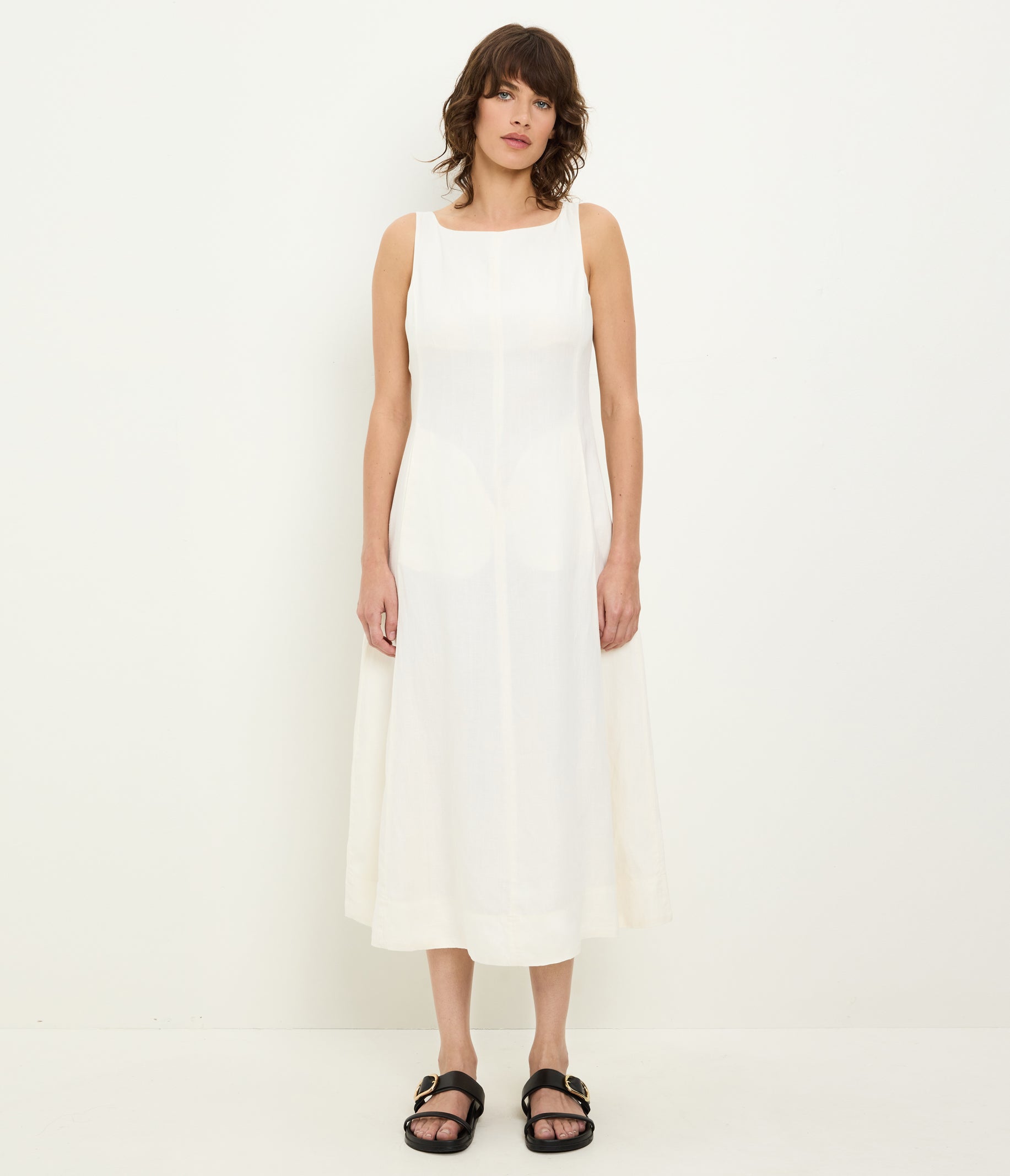 Women's Palmira Linen Midi Dress - Nocturnal - Size M - Michael Stars Women's Palmira Linen Midi Dress - Nocturnal - Size M - Michael Stars