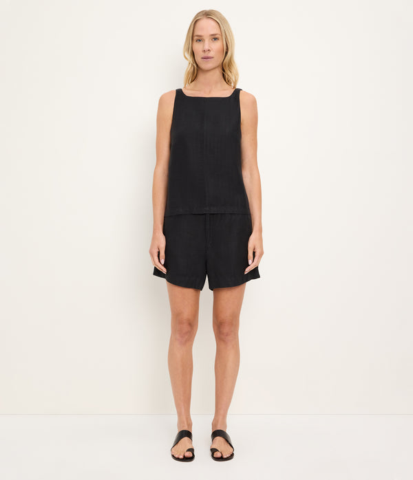 Zara Straight Neck Sleeveless Top BLACK / XL #BLACK