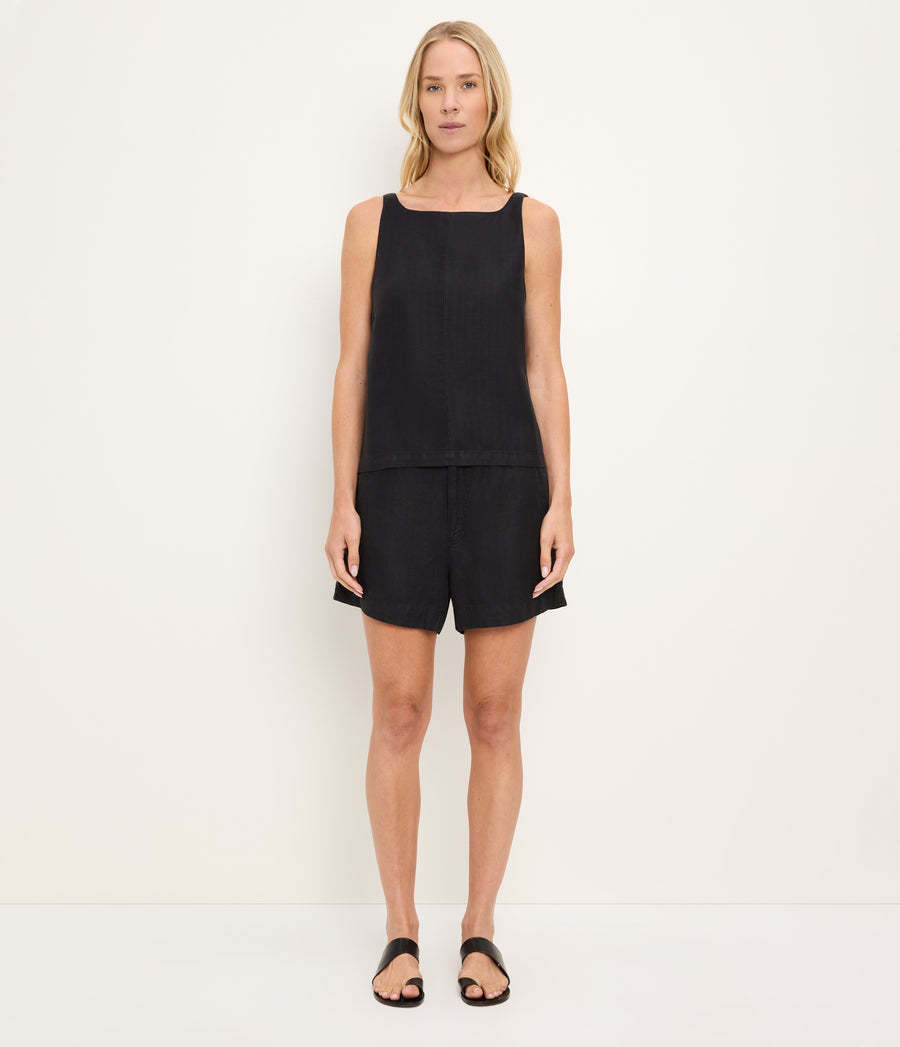 Zara Straight Neck Sleeveless Top BLACK / XL #BLACK
