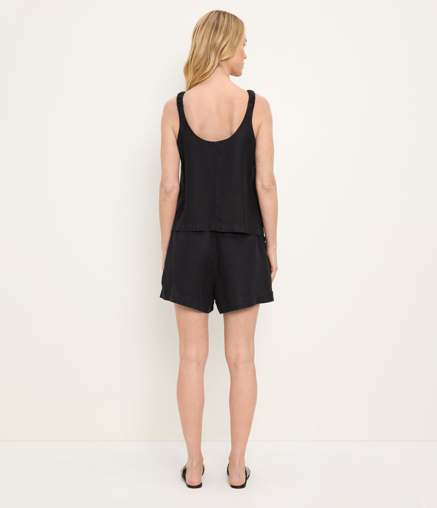 Zara Straight Neck Sleeveless Top BLACK / XL #BLACK