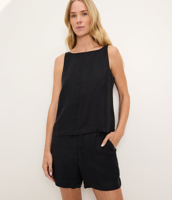 Zara Straight Neck Sleeveless Top BLACK / XL #BLACK