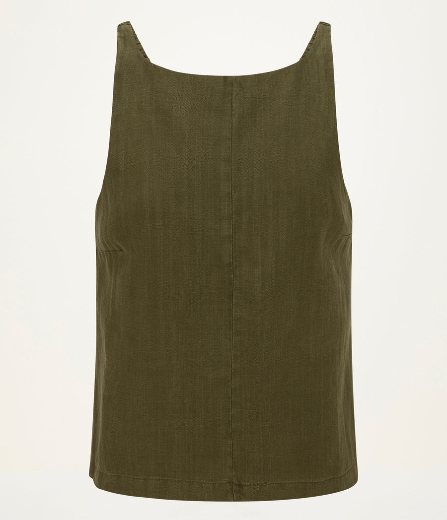 Zora Straight Neck Sleeveless Top