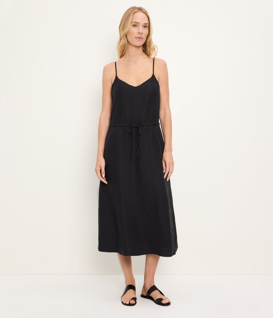 Sabine Linen Dress BLACK / XL #BLACK