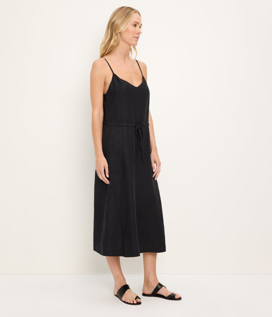 Sabine Linen Dress BLACK / XL #BLACK