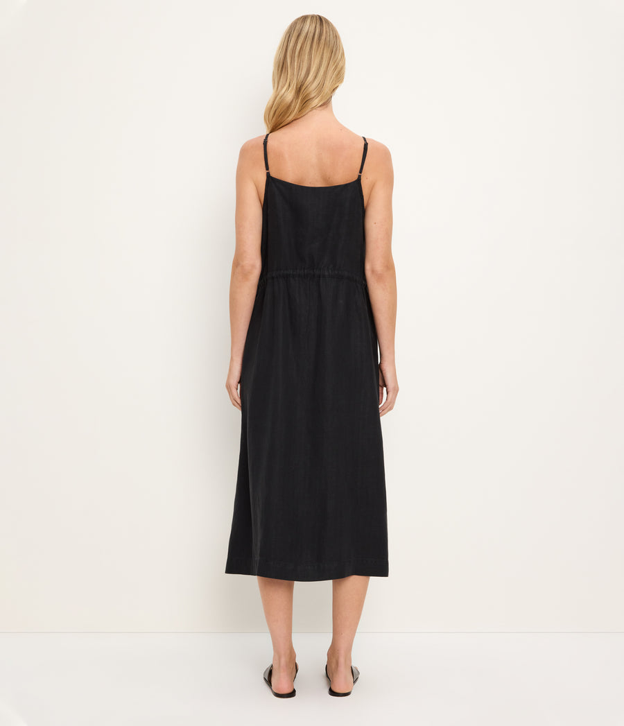 Sabine Linen Dress BLACK / XL #BLACK