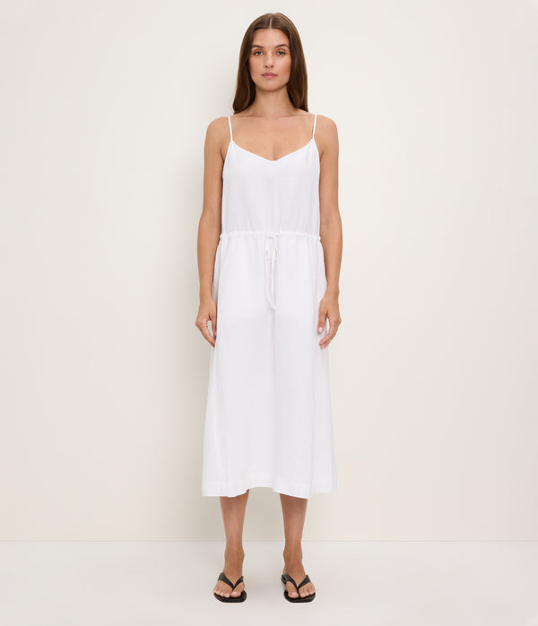 Sabine Linen Dress WHITE / XL #WHITE
