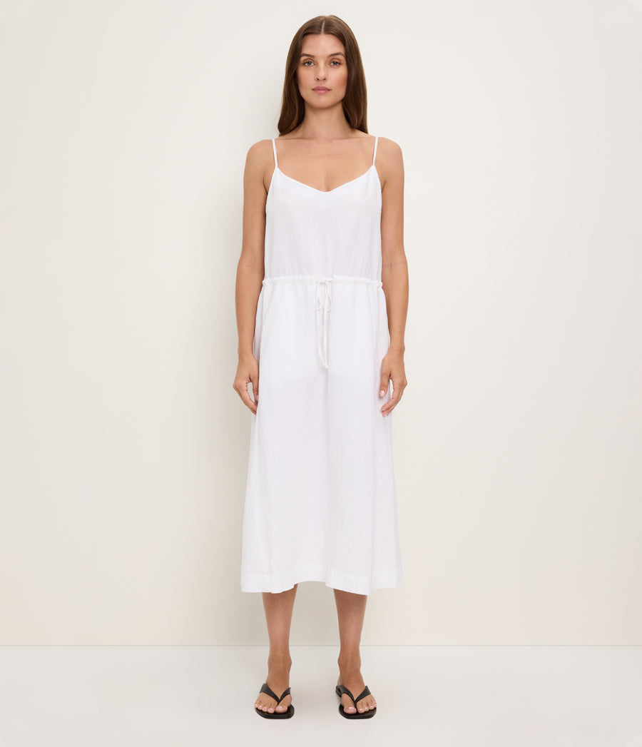 Sabine Linen Dress WHITE / XL #WHITE